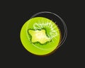 Vector illustration of a kiwi fruit. Kiwi vector icon.